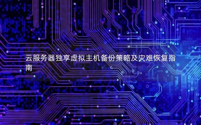 云服务器独享虚拟主机备份策略及灾难恢复指南