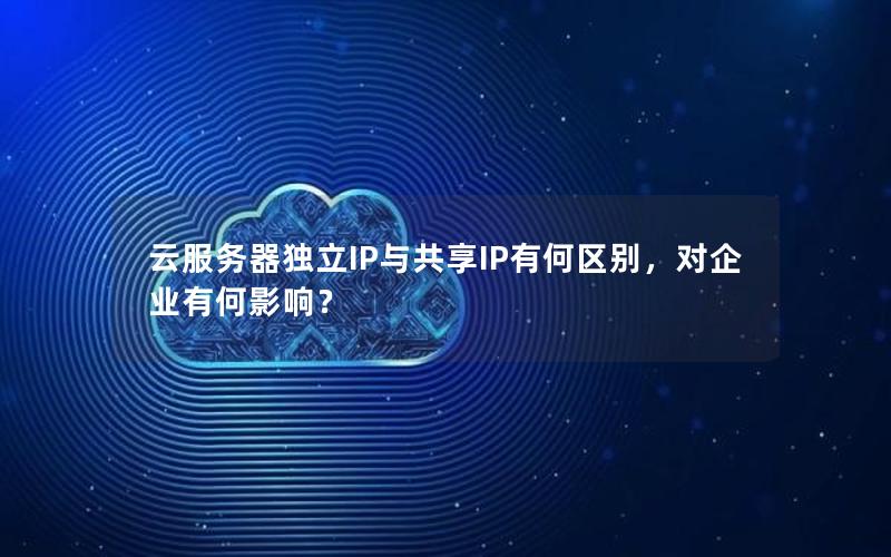 云服务器独立IP与共享IP有何区别，对企业有何影响？