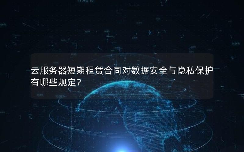 云服务器短期租赁合同对数据安全与隐私保护有哪些规定？