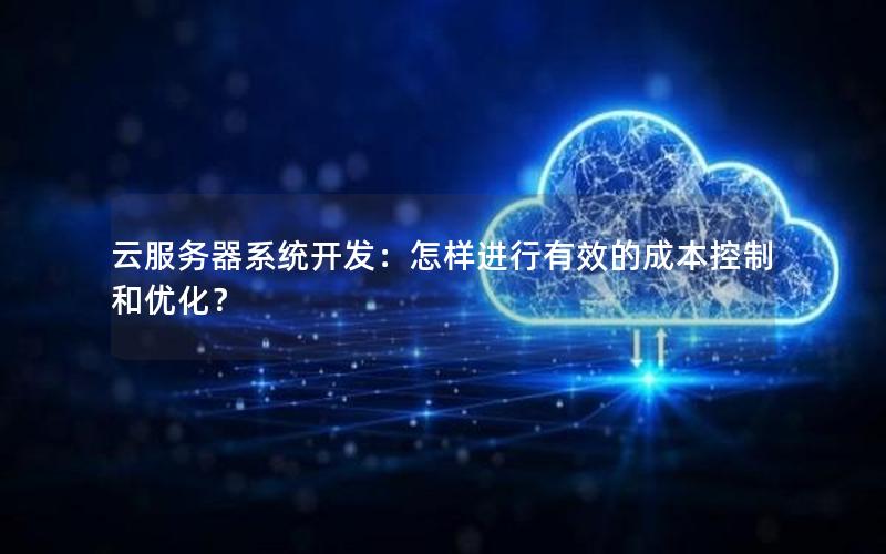 云服务器系统开发：怎样进行有效的成本控制和优化？