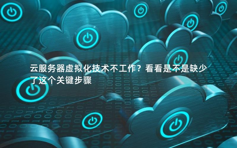 云服务器虚拟化技术不工作？看看是不是缺少了这个关键步骤