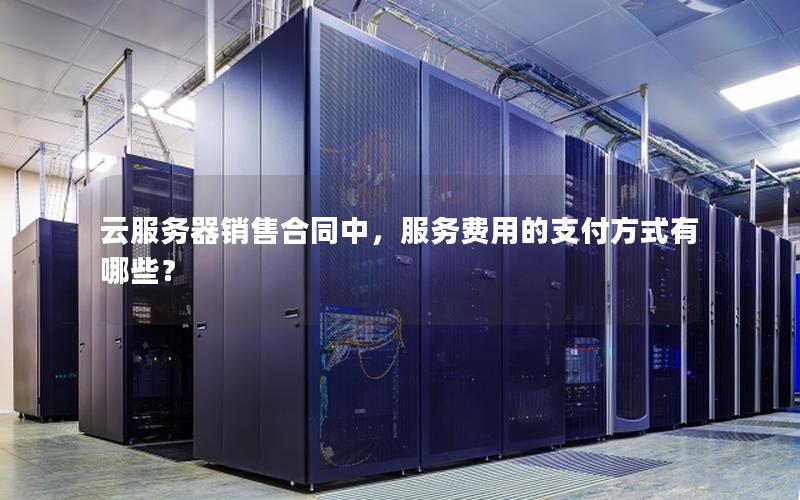 云服务器销售合同中，服务费用的支付方式有哪些？