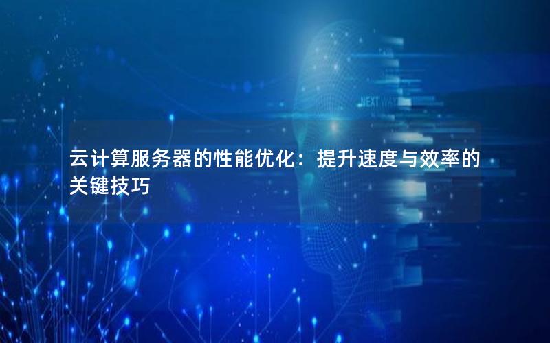 云计算服务器的性能优化：提升速度与效率的关键技巧