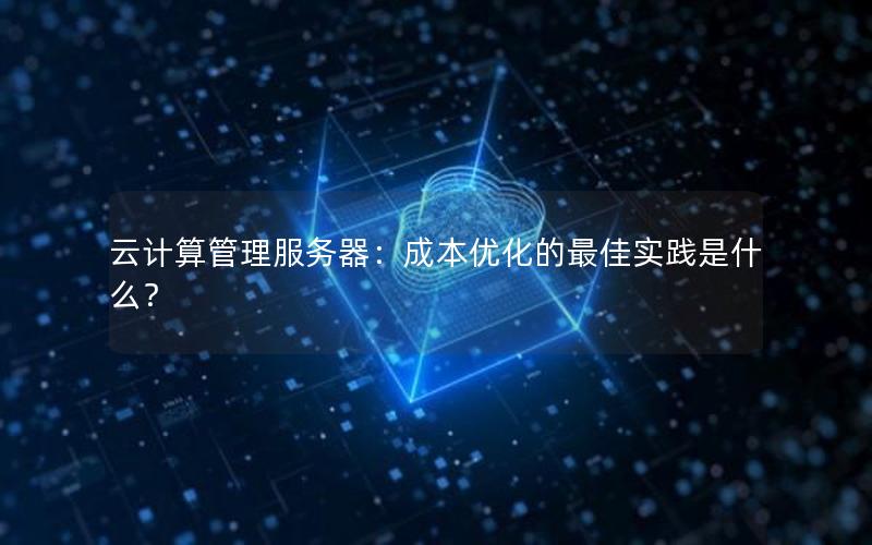 云计算管理服务器：成本优化的最佳实践是什么？
