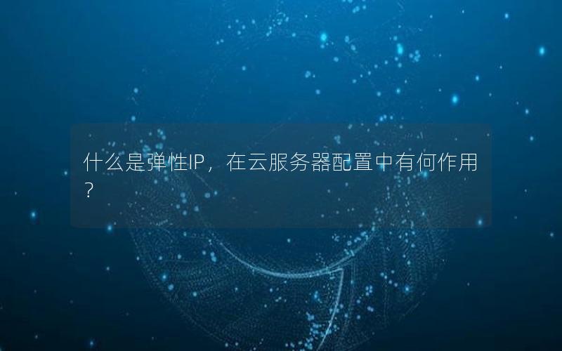 什么是弹性IP，在云服务器配置中有何作用？