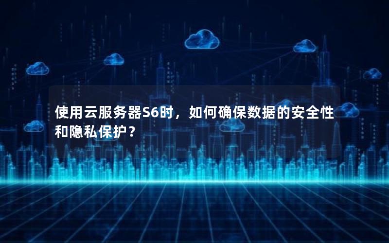 使用云服务器S6时，如何确保数据的安全性和隐私保护？