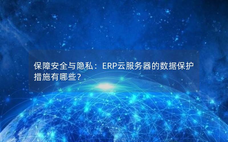 保障安全与隐私：ERP云服务器的数据保护措施有哪些？