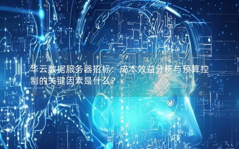 华云数据服务器招标：成本效益分析与预算控制的关键因素是什么？