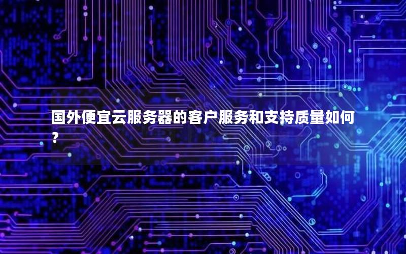 国外便宜云服务器的客户服务和支持质量如何？