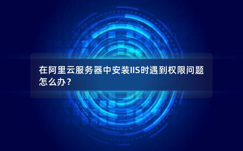 在阿里云服务器中安装IIS时遇到权限问题怎么办？