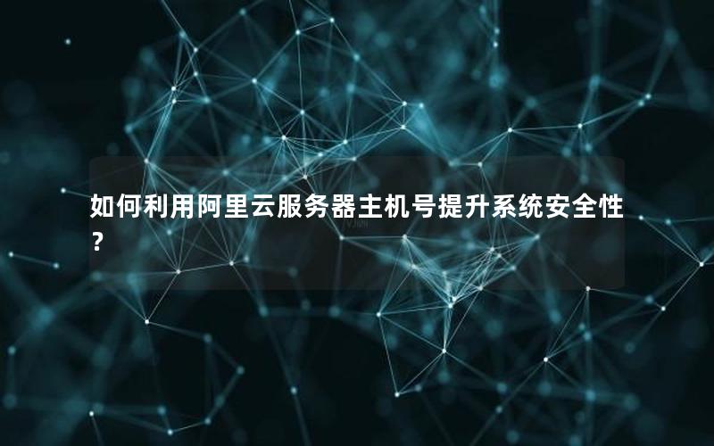 如何利用阿里云服务器主机号提升系统安全性？
