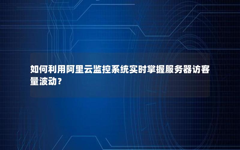 如何利用阿里云监控系统实时掌握服务器访客量波动？