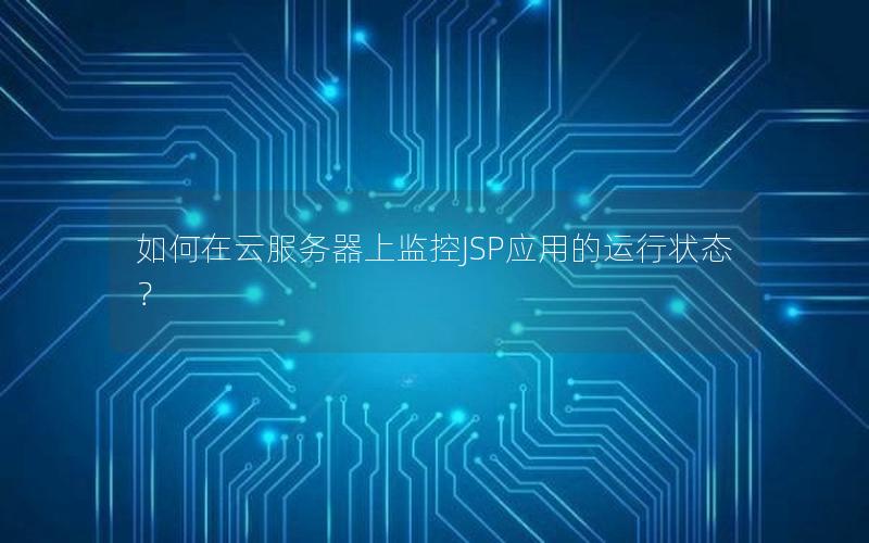 如何在云服务器上监控JSP应用的运行状态？