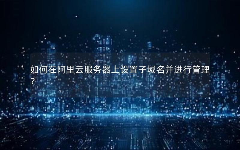如何在阿里云服务器上设置子域名并进行管理？