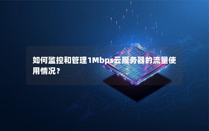 如何监控和管理1Mbps云服务器的流量使用情况？