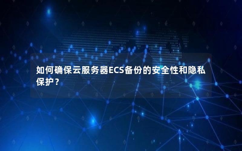 如何确保云服务器ECS备份的安全性和隐私保护？