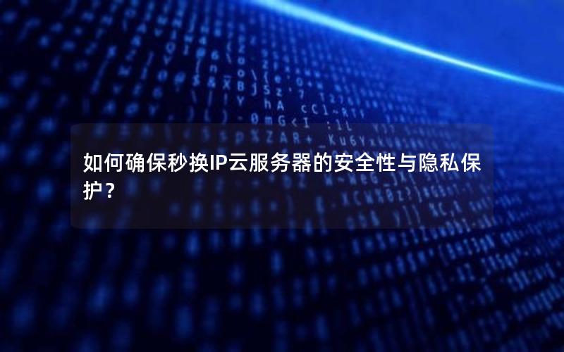 如何确保秒换IP云服务器的安全性与隐私保护？