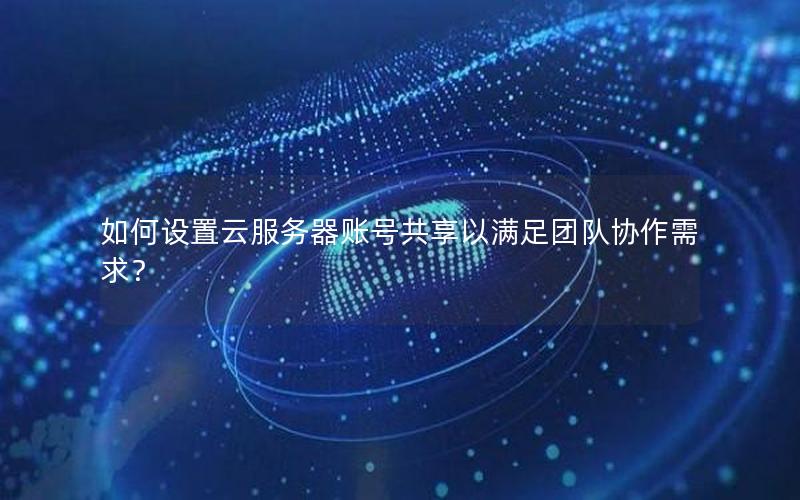 如何设置云服务器账号共享以满足团队协作需求？