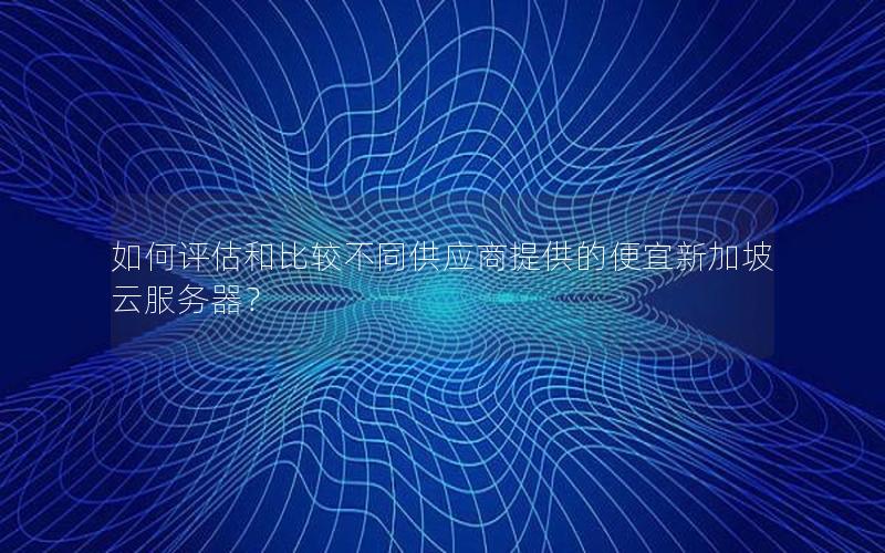 如何评估和比较不同供应商提供的便宜新加坡云服务器？