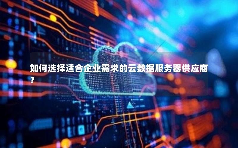 如何选择适合企业需求的云数据服务器供应商？