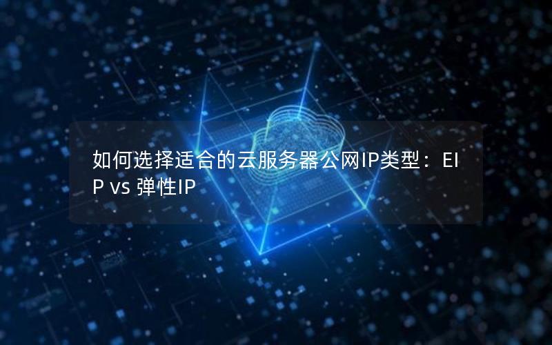 如何选择适合的云服务器公网IP类型：EIP vs 弹性IP