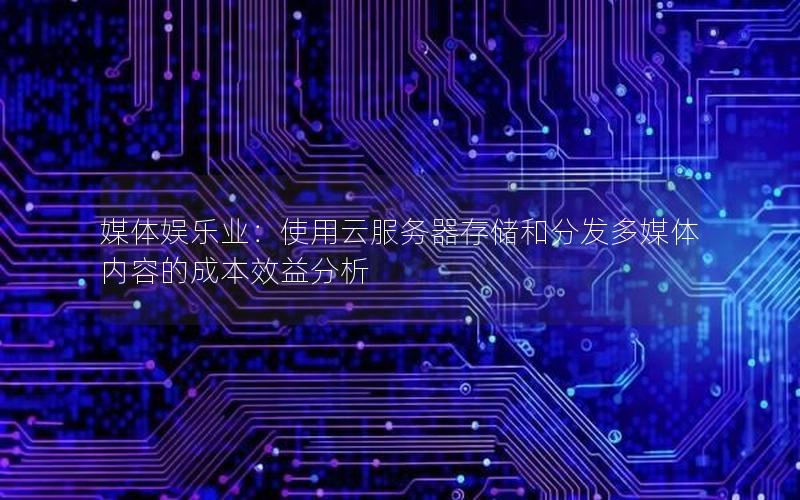媒体娱乐业：使用云服务器存储和分发多媒体内容的成本效益分析