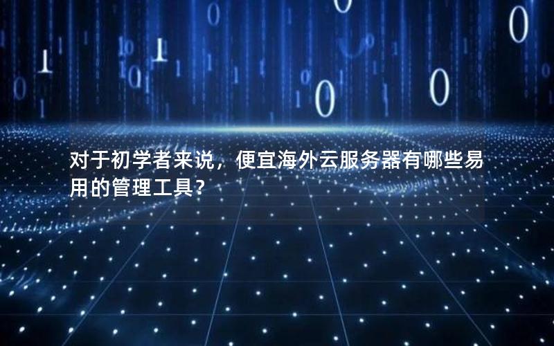 对于初学者来说，便宜海外云服务器有哪些易用的管理工具？