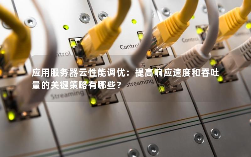 应用服务器云性能调优：提高响应速度和吞吐量的关键策略有哪些？