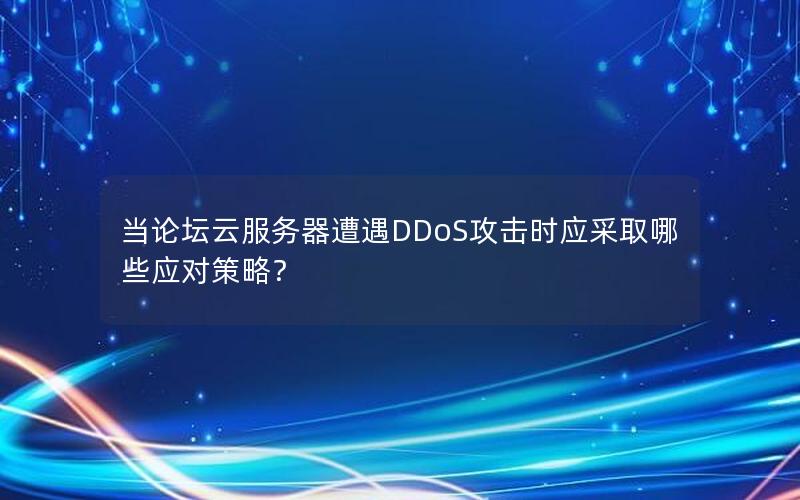 当论坛云服务器遭遇DDoS攻击时应采取哪些应对策略？
