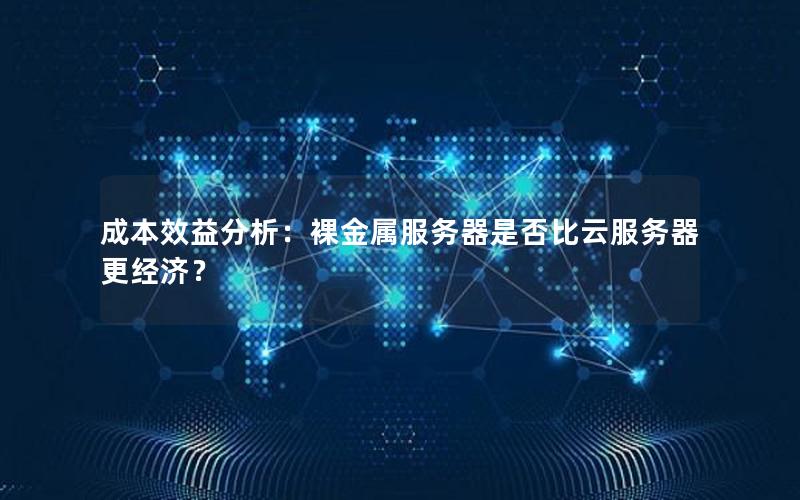 成本效益分析：裸金属服务器是否比云服务器更经济？