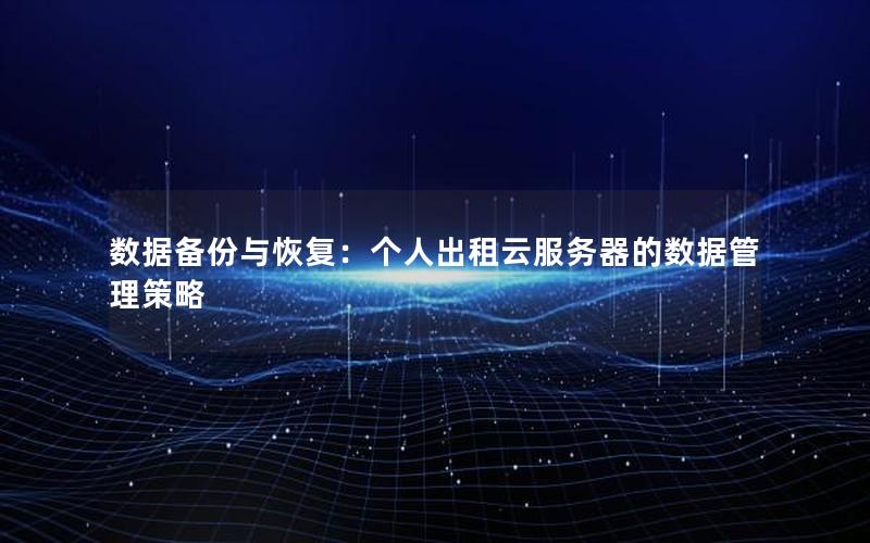 数据备份与恢复：个人出租云服务器的数据管理策略