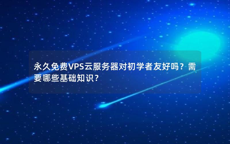 永久免费VPS云服务器对初学者友好吗？需要哪些基础知识？