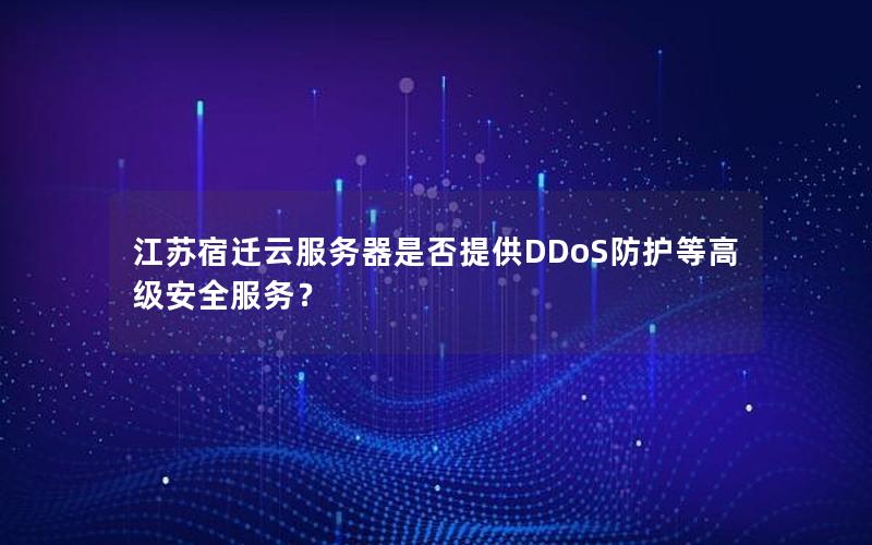 江苏宿迁云服务器是否提供DDoS防护等高级安全服务？