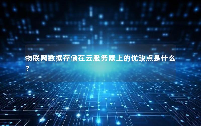 物联网数据存储在云服务器上的优缺点是什么？