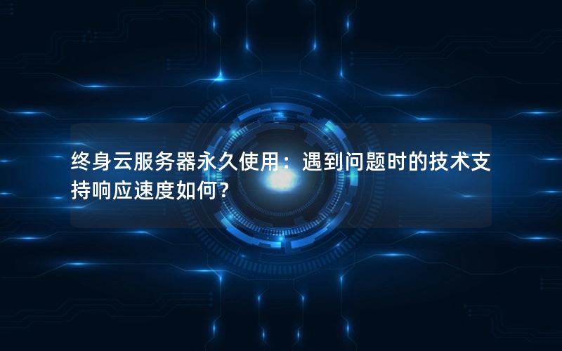 终身云服务器永久使用：遇到问题时的技术支持响应速度如何？