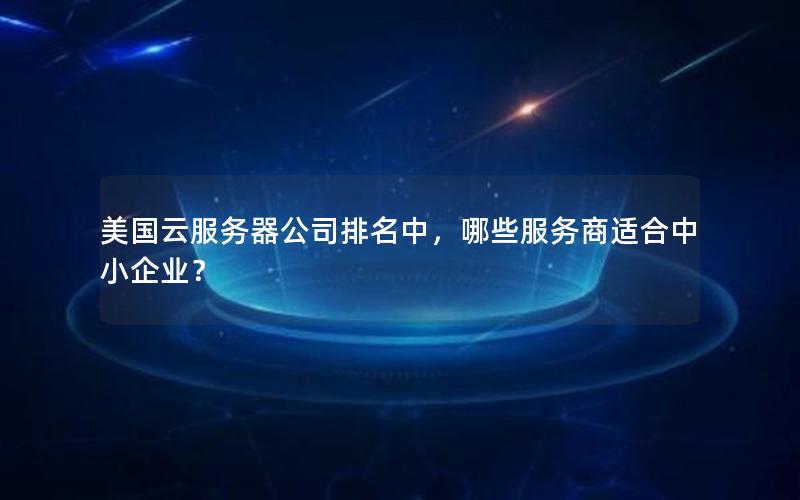 美国云服务器公司排名中，哪些服务商适合中小企业？