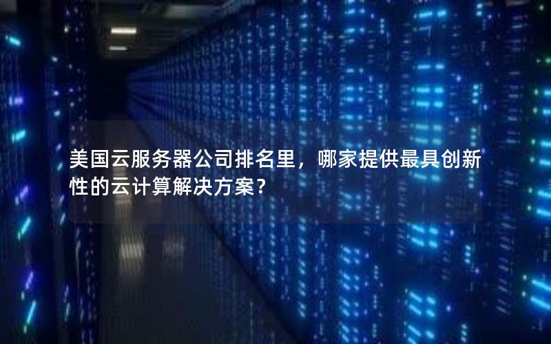 美国云服务器公司排名里，哪家提供最具创新性的云计算解决方案？