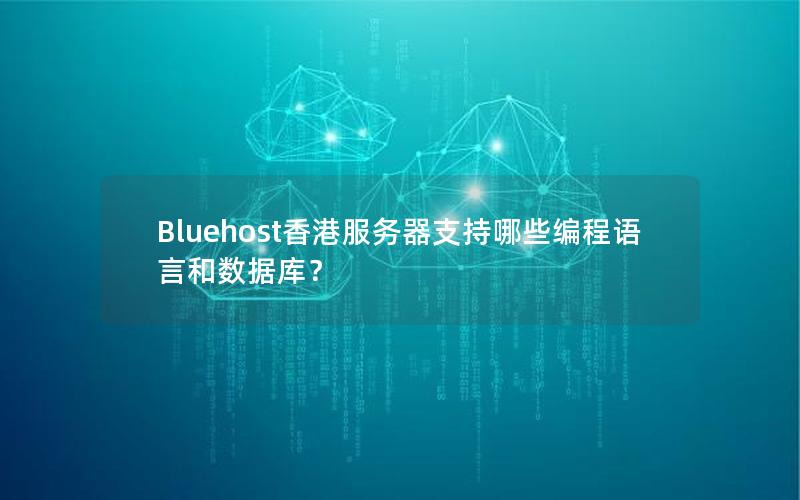 Bluehost香港服务器支持哪些编程语言和数据库？