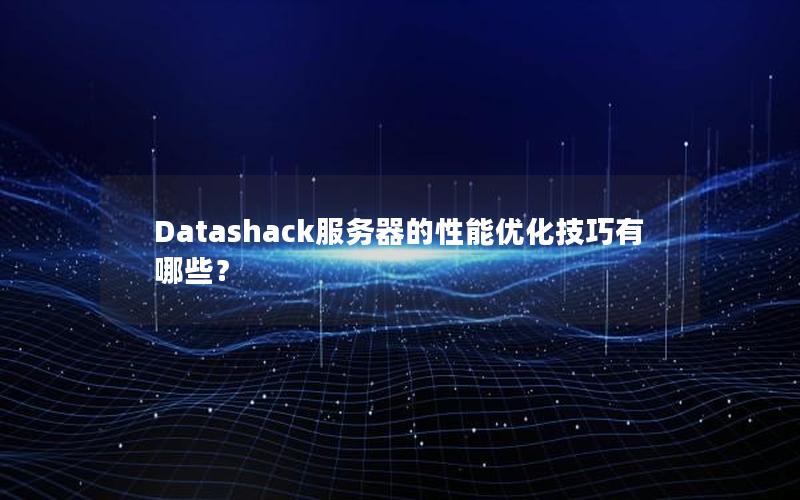 Datashack服务器的性能优化技巧有哪些？