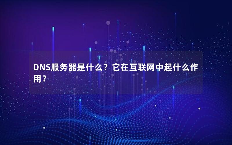 DNS服务器是什么？它在互联网中起什么作用？