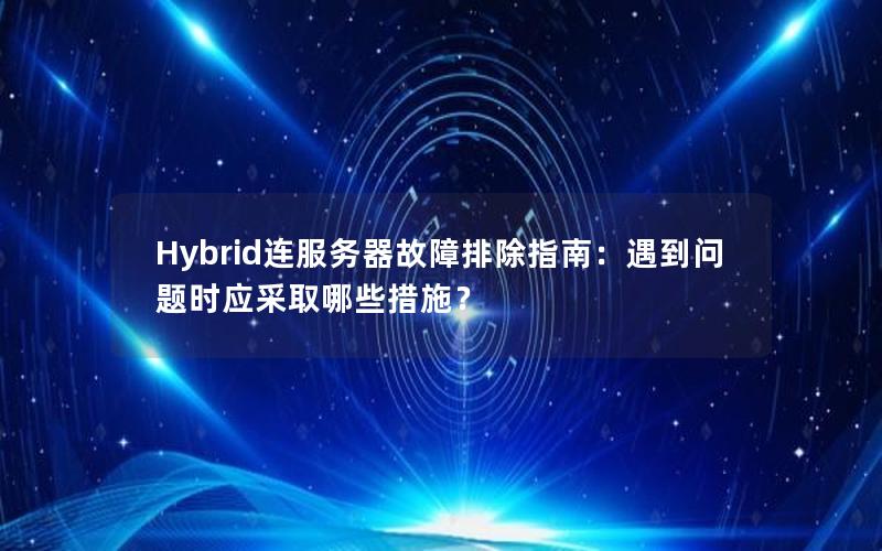 Hybrid连服务器故障排除指南：遇到问题时应采取哪些措施？