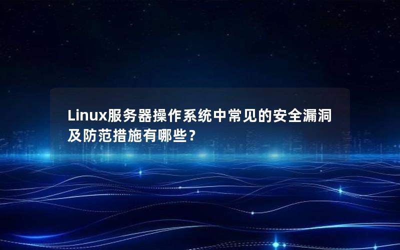 Linux服务器操作系统中常见的安全漏洞及防范措施有哪些？