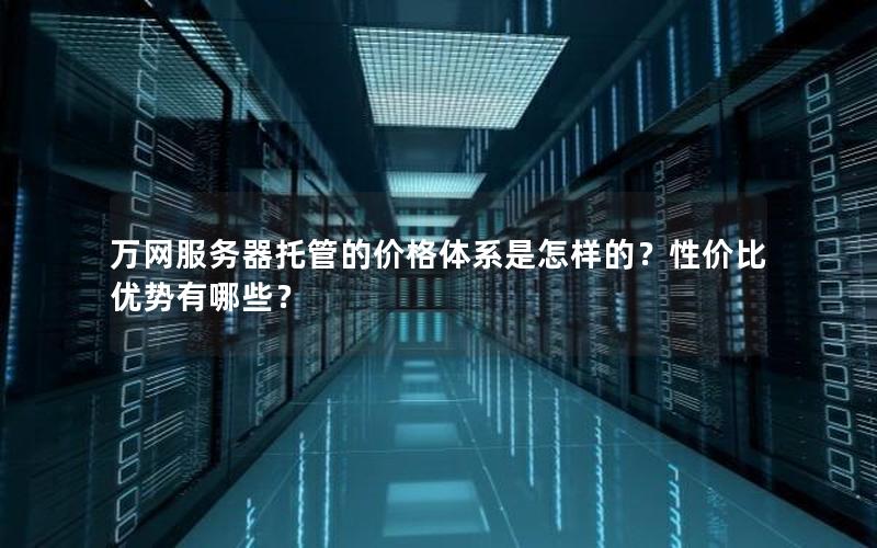 万网服务器托管的价格体系是怎样的？性价比优势有哪些？
