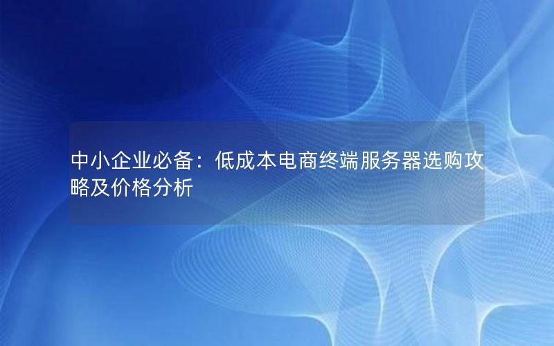 中小企业必备：低成本电商终端服务器选购攻略及价格分析