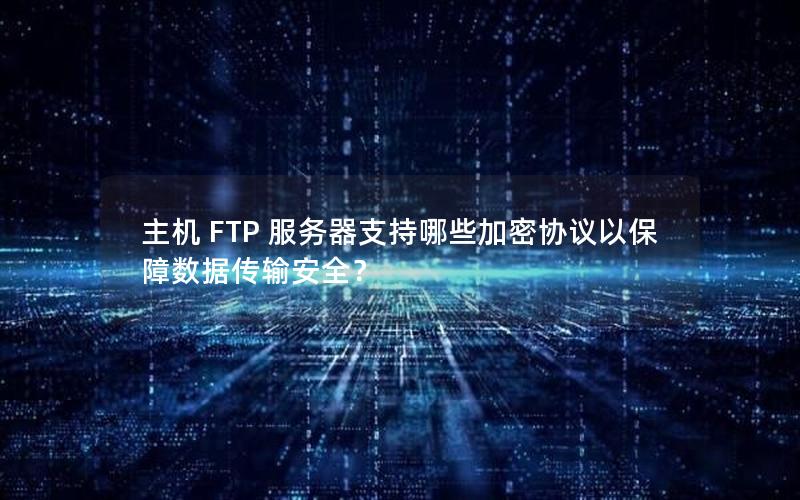 主机 FTP 服务器支持哪些加密协议以保障数据传输安全？