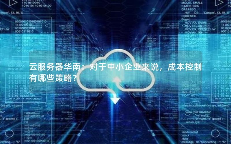 云服务器华南：对于中小企业来说，成本控制有哪些策略？