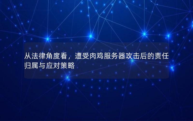 从法律角度看，遭受肉鸡服务器攻击后的责任归属与应对策略