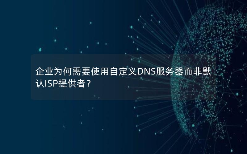 企业为何需要使用自定义DNS服务器而非默认ISP提供者？