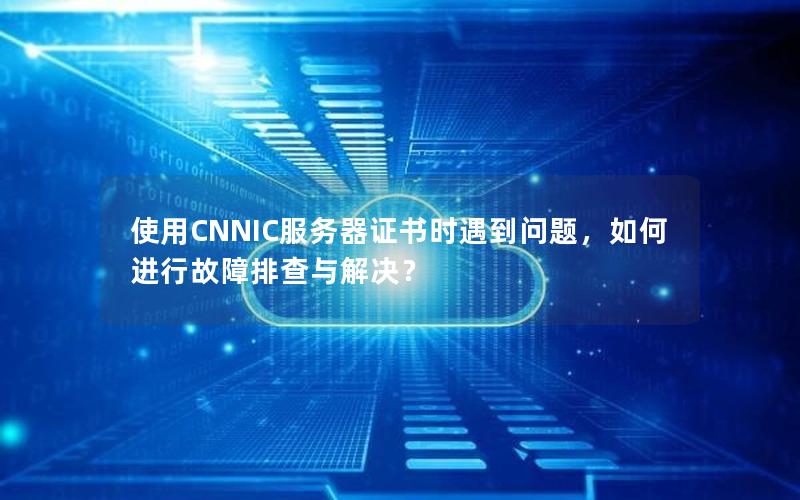 使用CNNIC服务器证书时遇到问题，如何进行故障排查与解决？