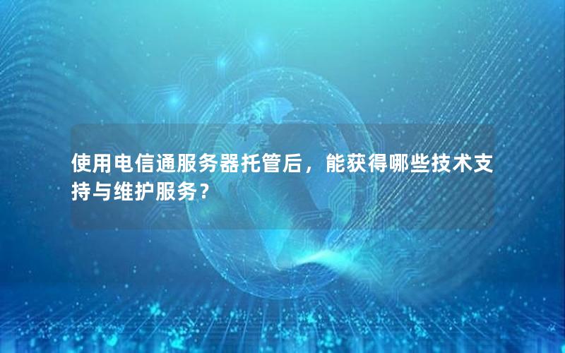 使用电信通服务器托管后，能获得哪些技术支持与维护服务？